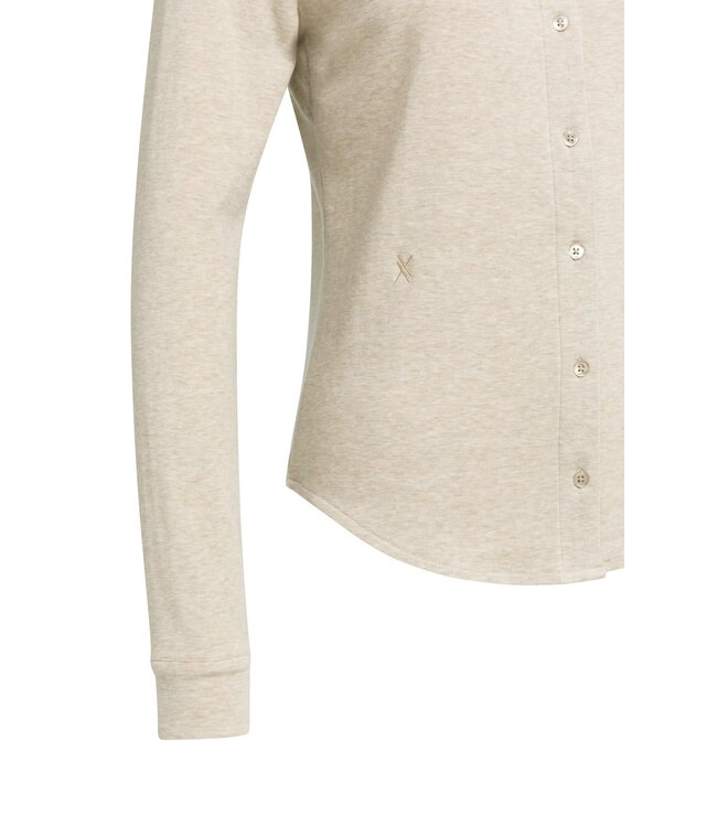 YAYA Jersey melange blouse - PURE CASHMERE GREY MELANGE