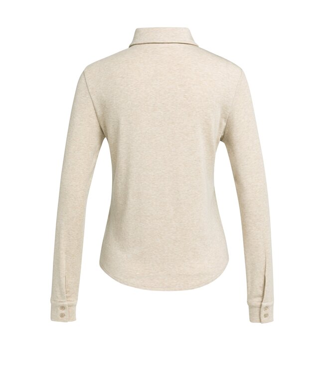 YAYA Jersey melange blouse - PURE CASHMERE GREY MELANGE