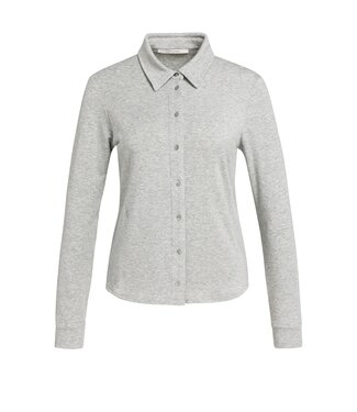 YAYA Jersey melange blouse - MEDIUM GREY MELANGE