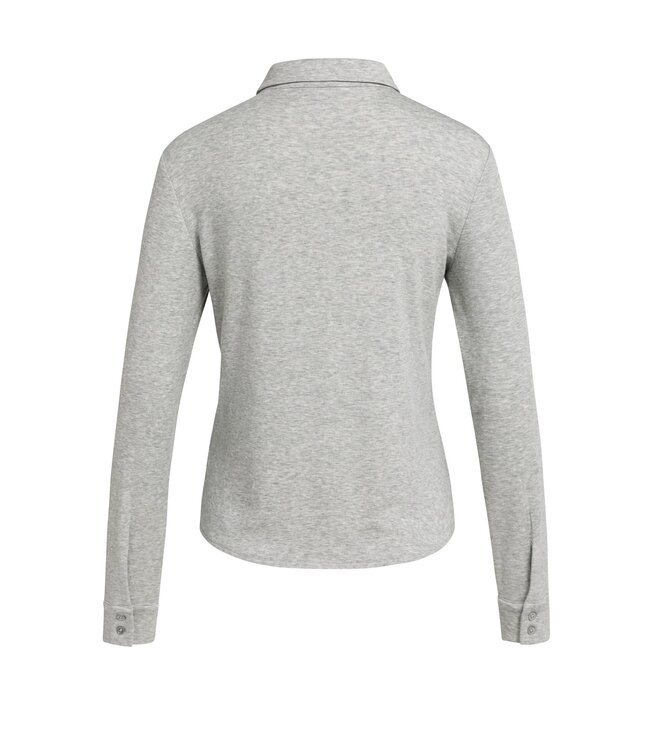 YAYA Jersey melange blouse - MEDIUM GREY MELANGE