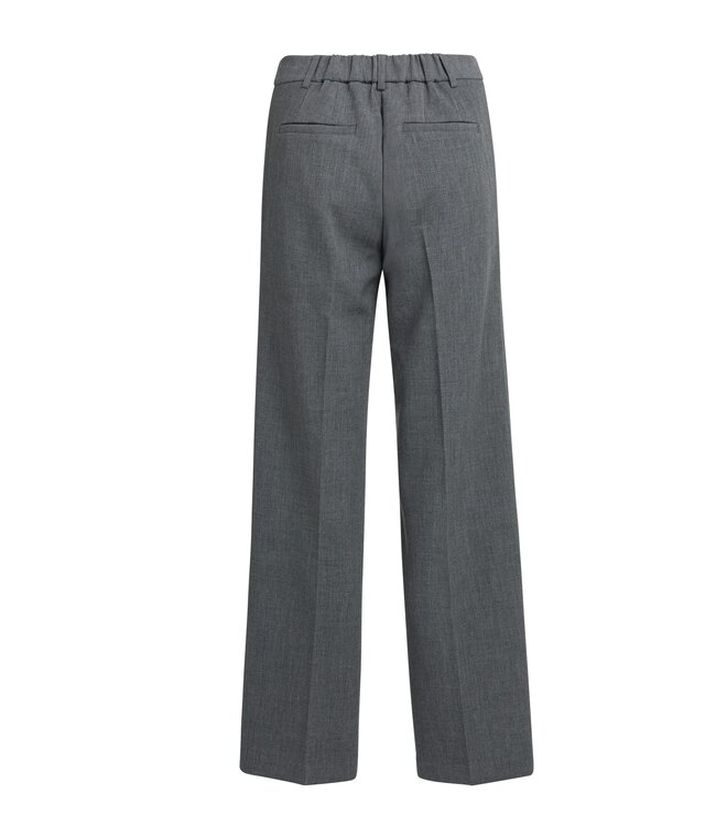 YAYA Woven mid waist straight leg trousers with seam details - ANTHRACITE MELANGE