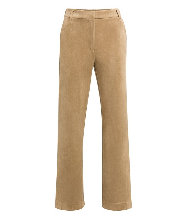 YAYA Suedine wide leg trousers - OTTER BROWN