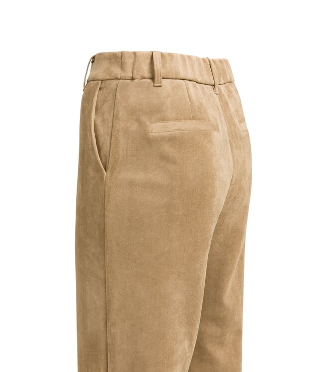 YAYA Suedine wide leg trousers - OTTER BROWN