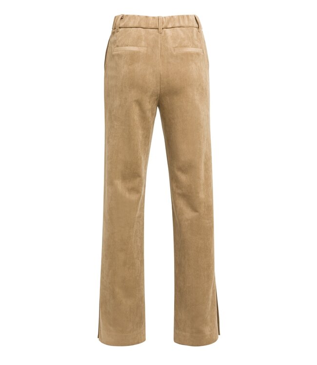 YAYA Suedine wide leg trousers - OTTER BROWN