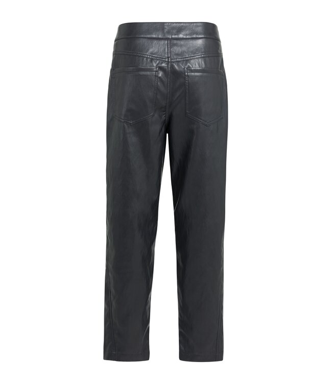 YAYA Faux leather carrot fit trousers with seam detail - HOLE BLACK