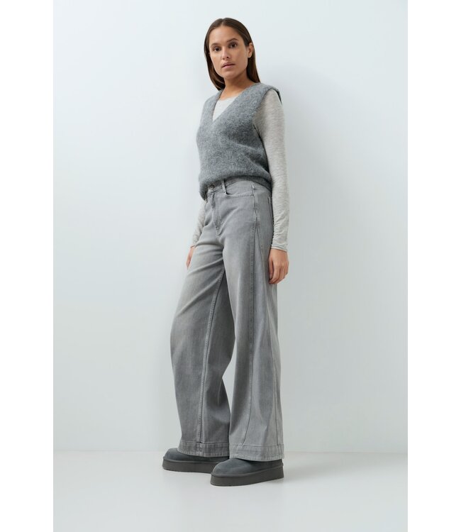 YAYA Denim jeans w. fancy seam - L32 - MID GREY DENIM