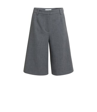 YAYA Soft woven long bermuda short - ANTHRACITE MELANGE