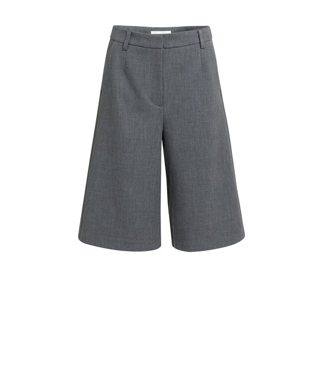 YAYA Soft woven long bermuda short - ANTHRACITE MELANGE