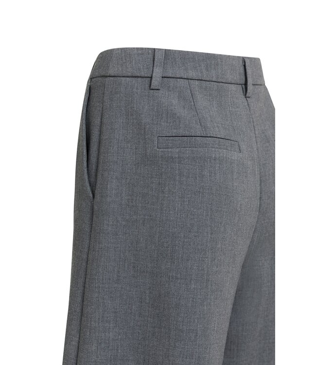 YAYA Soft woven long bermuda short - ANTHRACITE MELANGE