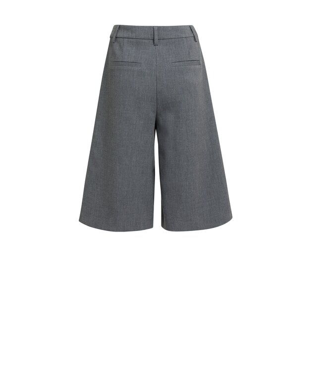 YAYA Soft woven long bermuda short - ANTHRACITE MELANGE