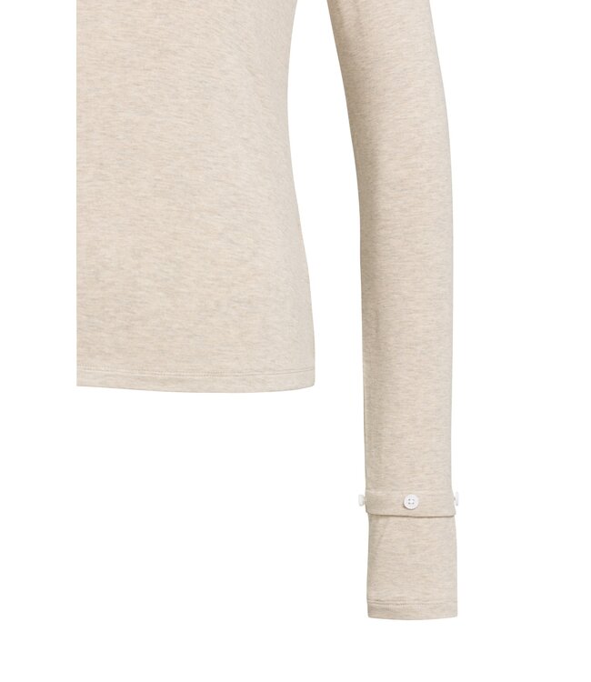 YAYA Jersey top with removable cuff - PURE CASHMERE GREY MELANGE