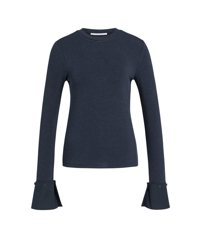 YAYA Jersey top with removable cuff - ODYSSEY GRAY MELANGE