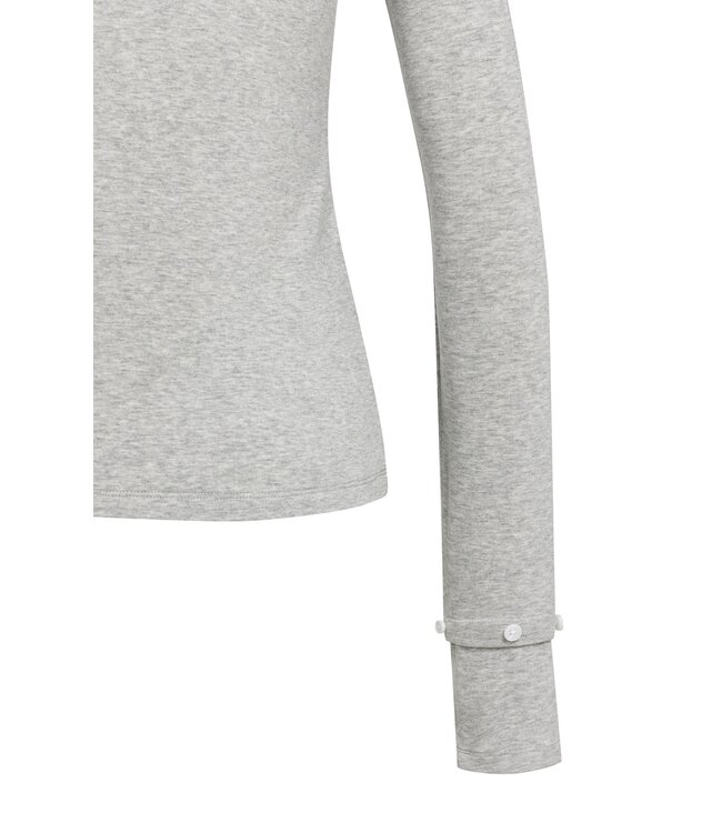 YAYA Jersey top with removable cuff - MEDIUM GREY MELANGE