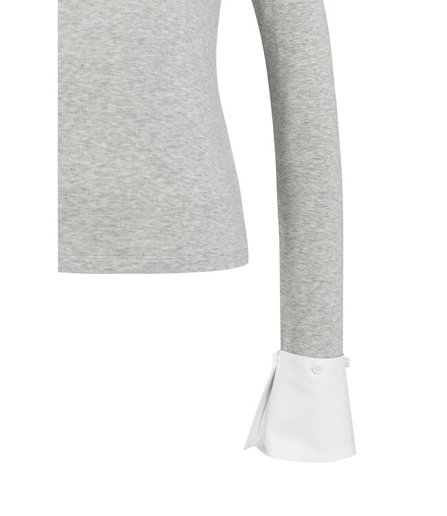 YAYA Jersey top with removable cuff - MEDIUM GREY MELANGE