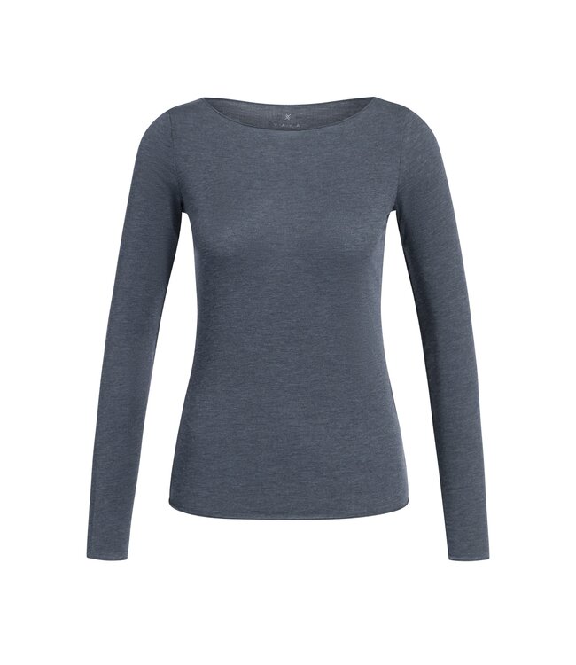 YAYA Long sleeve top with round neck - ODYSSEY GRAY MELANGE