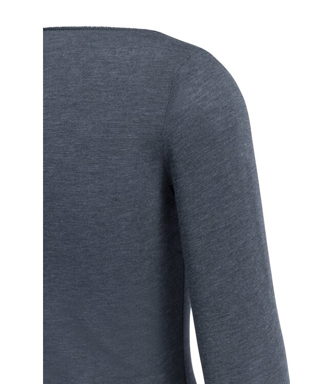 YAYA Long sleeve top with round neck - ODYSSEY GRAY MELANGE
