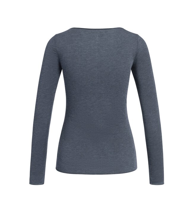 YAYA Long sleeve top with round neck - ODYSSEY GRAY MELANGE