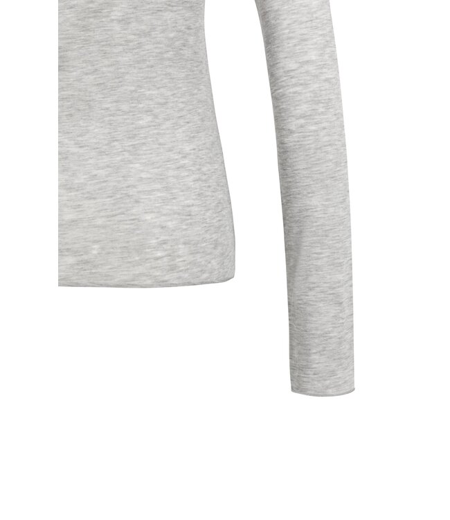 YAYA Long sleeve top with round neck - MEDIUM GREY MELANGE