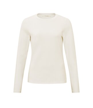 YAYA T-shirt with round neck and long sleeves in regular fit - BIRCH SAND