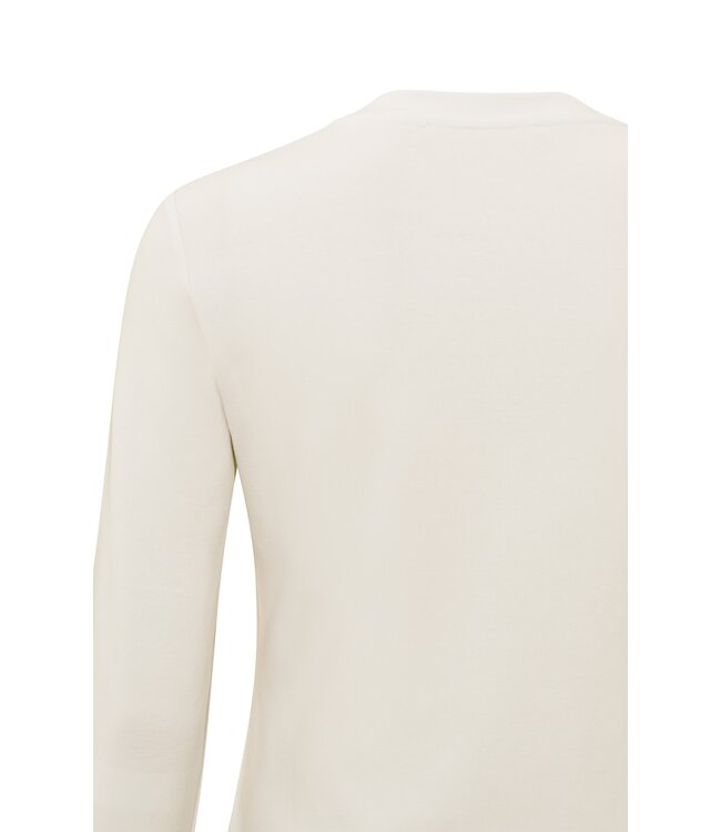 YAYA T-shirt with round neck and long sleeves in regular fit - BIRCH SAND