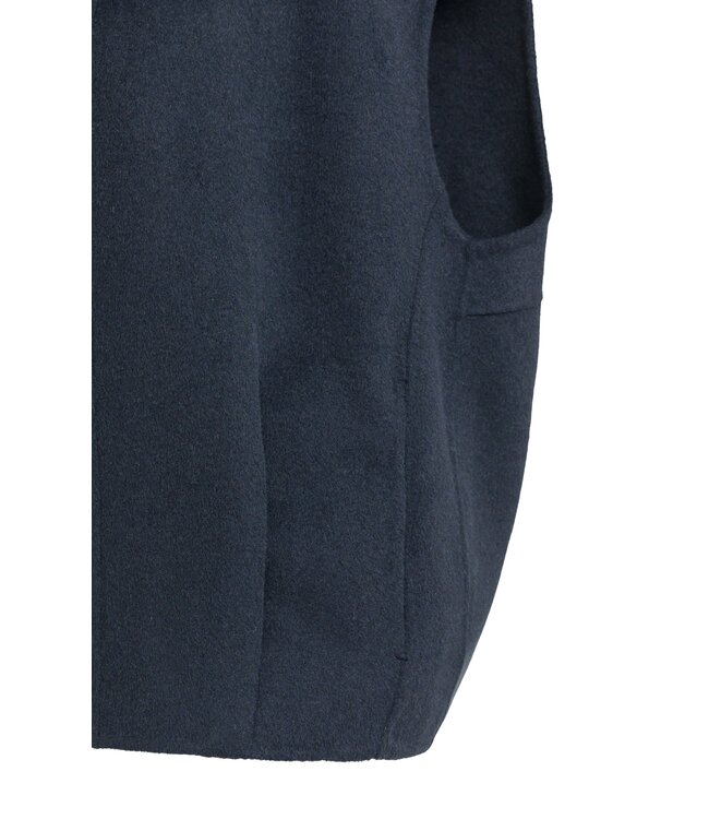 YAYA Oversized woolmix woven bodywarmer - CAT BLACK MELANGE