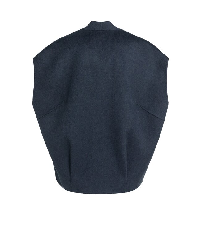 YAYA Oversized woolmix woven bodywarmer - CAT BLACK MELANGE