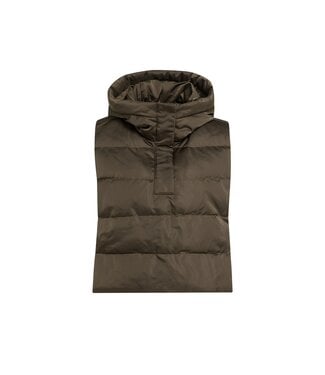 YAYA Nylon padded inner bodywarmer for layering - SLATE BLACK BROWN