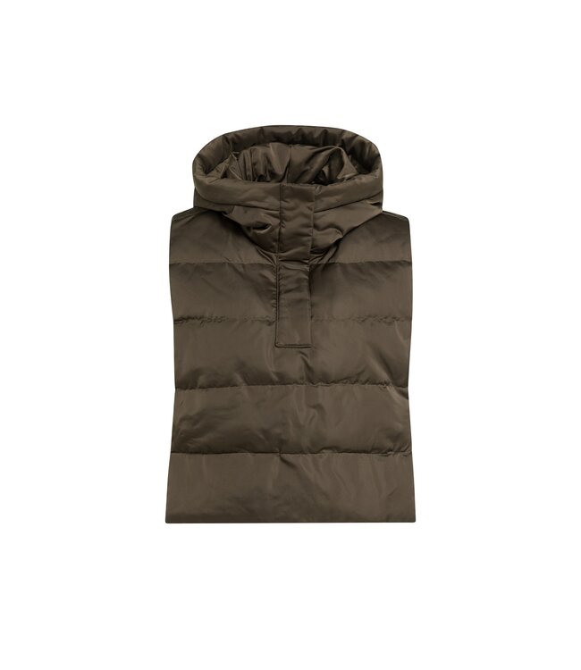 YAYA Nylon padded inner bodywarmer for layering - SLATE BLACK BROWN