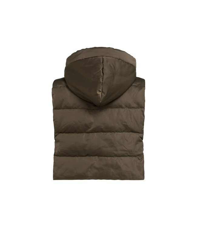 YAYA Nylon padded inner bodywarmer for layering - SLATE BLACK BROWN