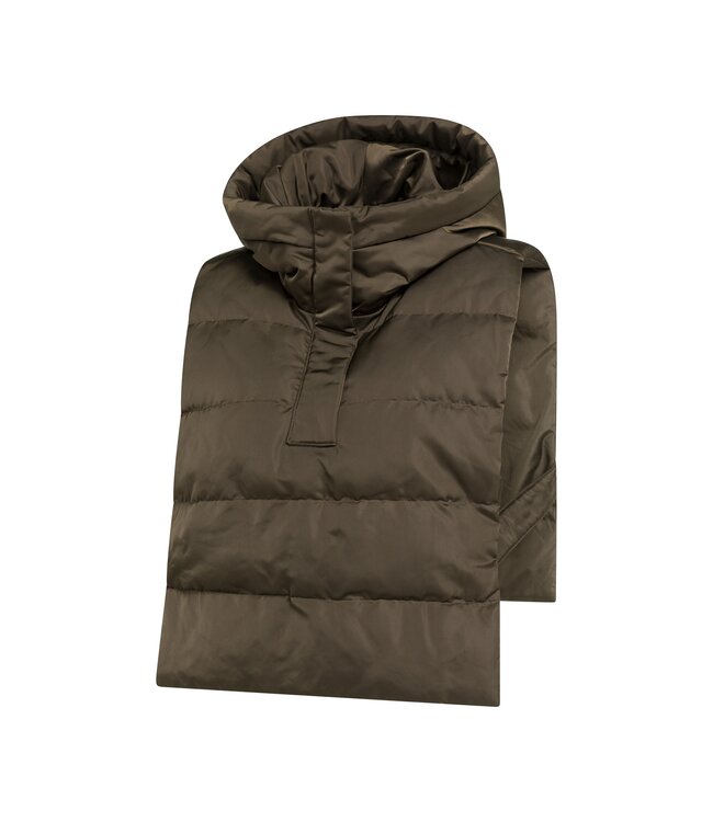 YAYA Nylon padded inner bodywarmer for layering - SLATE BLACK BROWN