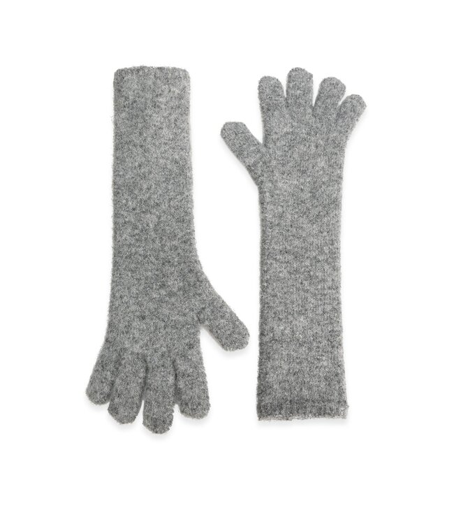 YAYA Soft knitted gloves - MEDIUM GREY MELANGE