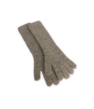 YAYA Soft knitted gloves - TEAK BROWN MELANGE