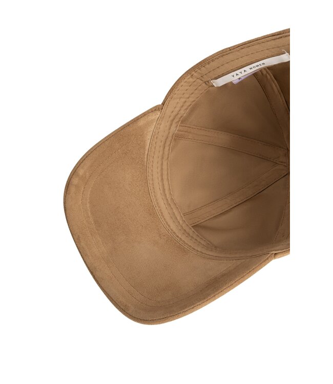 YAYA Suedine cap with chuncky stitching - OTTER BROWN