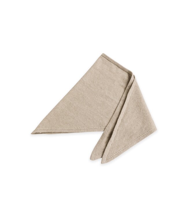 YAYA Knitted triangle scarf - PURE CASHMERE GREY MELANGE