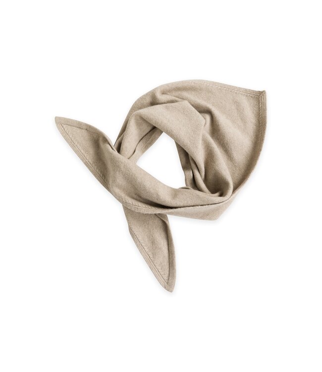 YAYA Knitted triangle scarf - PURE CASHMERE GREY MELANGE