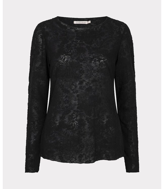 Esqualo Top l/slve fancy - Black
