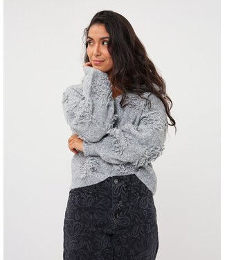 Esqualo Sweater 3D fringes - Grey