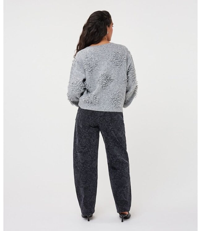 Esqualo Sweater 3D fringes - Grey
