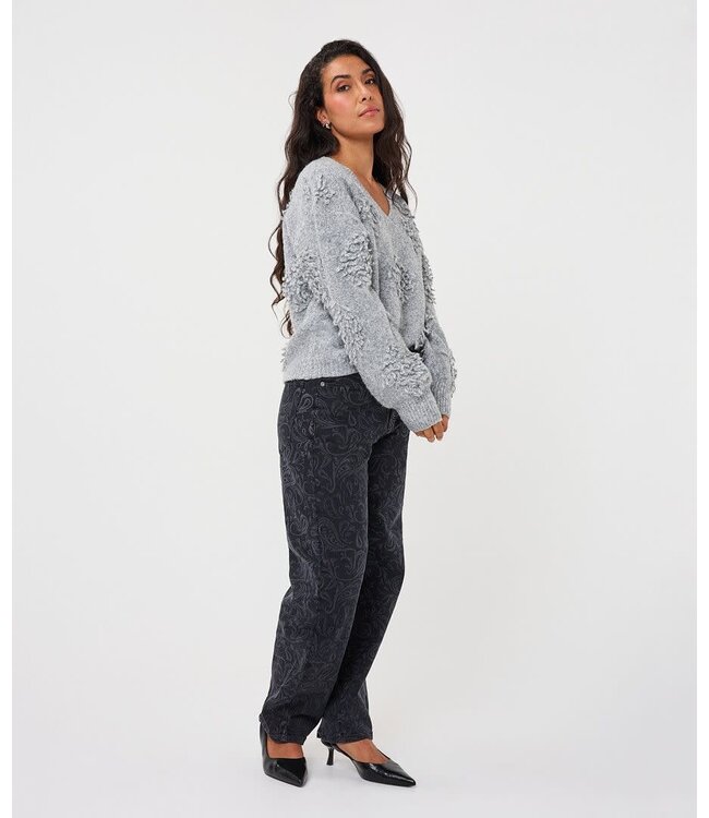 Esqualo Sweater 3D fringes - Grey