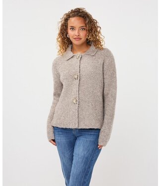 Esqualo Cardigan flower button - Grey