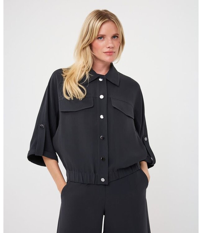 Esqualo Blouse acetate - Dark Grey