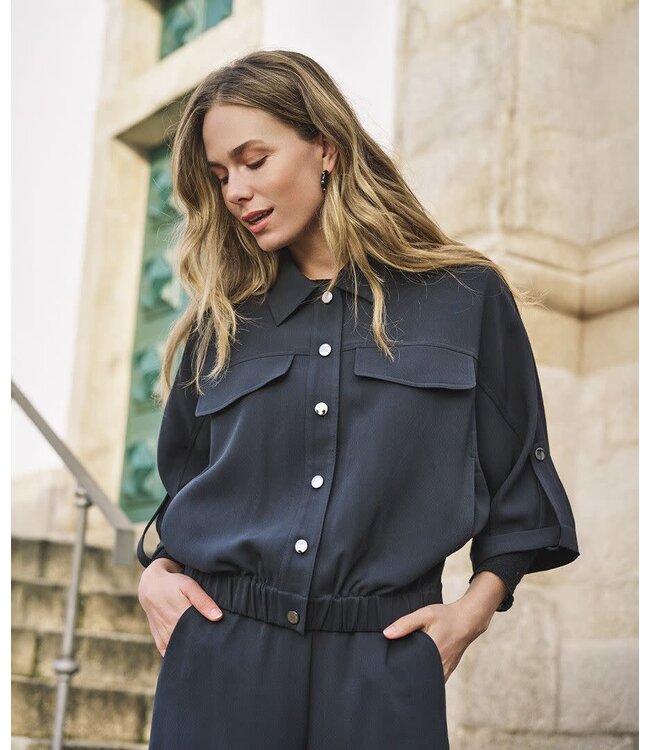 Esqualo Blouse acetate - Dark Grey