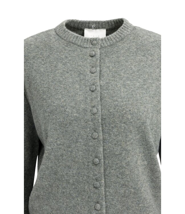 YAYA Cardigan with detachable collar - SOAP GREY MELANGE