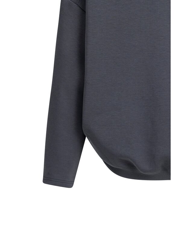 YAYA Light weight sweatshirt with balloon effect - HOLE BLACK
