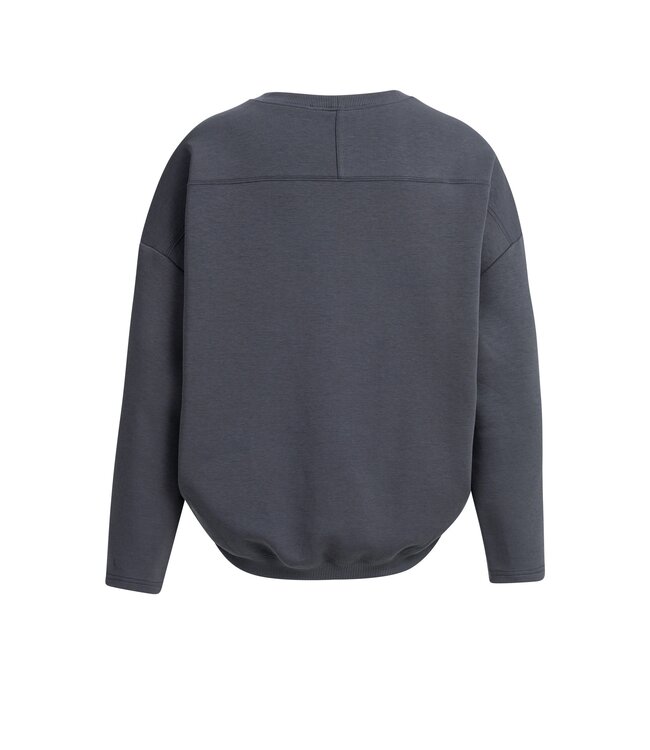YAYA Light weight sweatshirt with balloon effect - HOLE BLACK