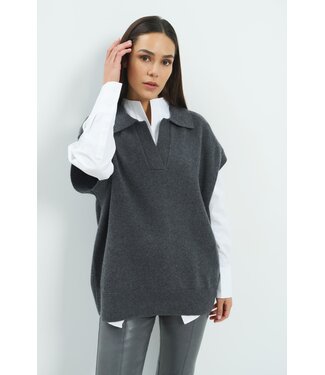 YAYA A-line blouse with high neck - PURE WHITE