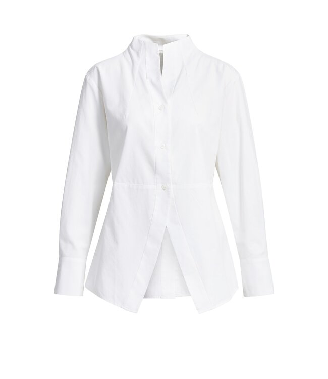 YAYA A-line blouse with high neck - PURE WHITE