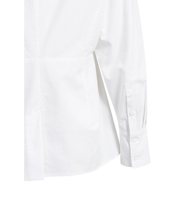 YAYA A-line blouse with high neck - PURE WHITE
