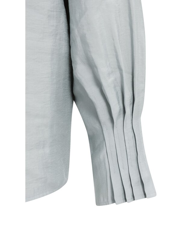 YAYA Blouse with pleated collar and cuff - ILLUSIONS GRAY