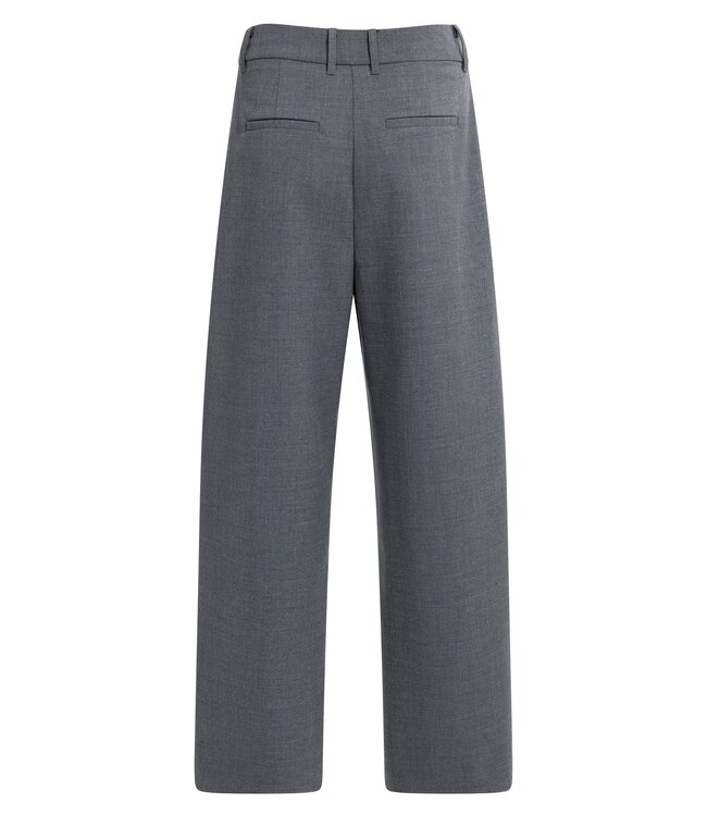 YAYA Woven barel leg trousers with pleaths - MEDIUM GREY MELANGE